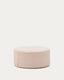 Kaeli footrest with removable cover in pink bouclé Ø 90 cm