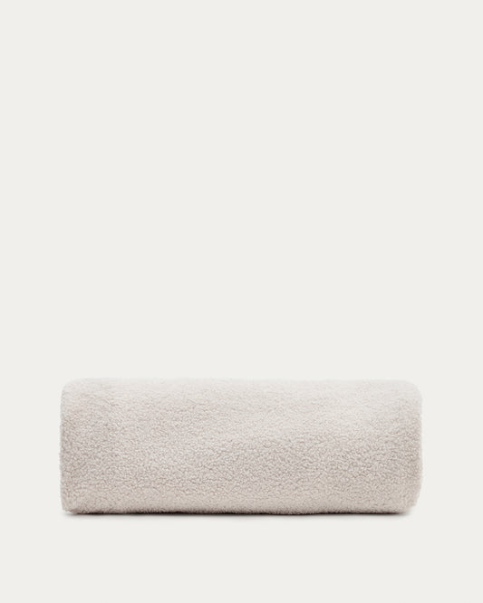 Kaeli footrest cover in ecru bouclé Ø 120 cm