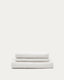 Nora armchair cover in ecru linen and cotton 140cm