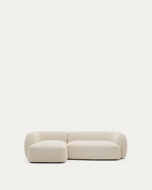 Martina ecru chenille 3-seater modular sofa with left chaise longue 287cm