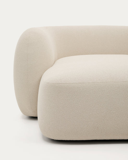 Martina ecru chenille 4-seater modular sofa with right chaise longue 377cm
