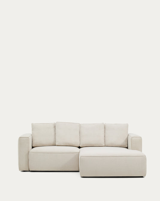 Marela beige chenille 3-seater sofa bed with right chaise longue 236cm FSC Mix Credit