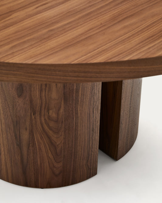 Nealy round table with a walnut veneer in a dark finish, Ø 150 cm