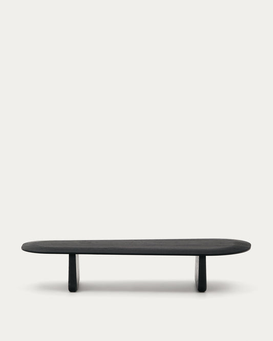 Pirita coffee table made from solid oak wood in a black finish, 147 x 65 cm FSC 100%