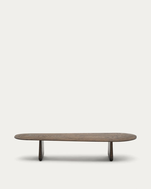 Pirita coffee table made from solid oak wood in a dark finish, 147 x 65 cm FSC 100%