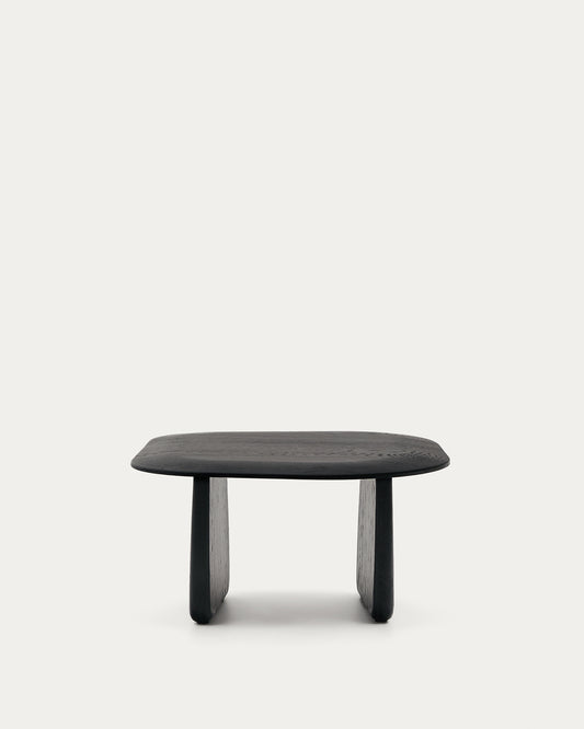 Pirita side table made from solid oak wood in a black finish, 71 x 70 cm FSC 100%