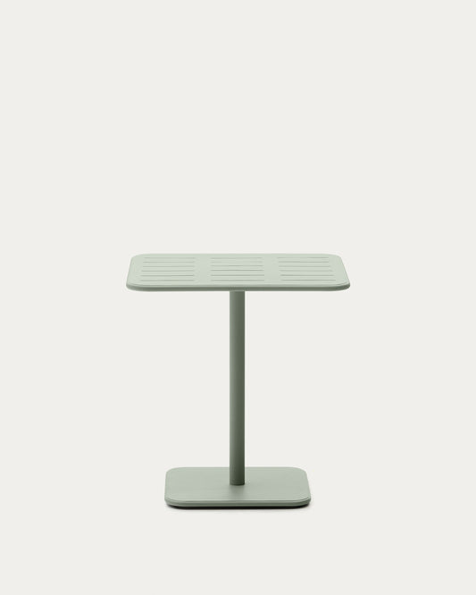 Brai outdoor table in turquoise galvanised steel 70 x 70cm