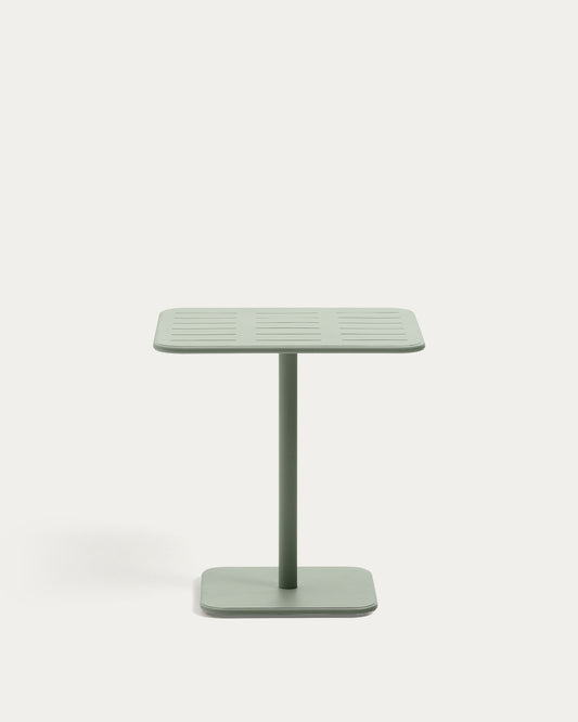 Brai outdoor table in turquoise galvanised steel 70 x 70cm