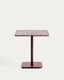Brai outdoor table in burgundy galvanised steel 70 x 70cm