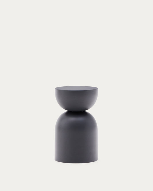 Side table Rachell made of metal with a grey painted finish Ø30 cm
