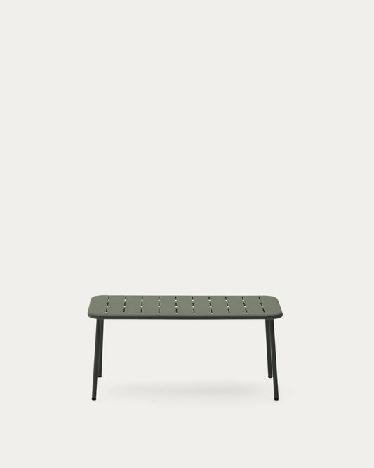 Zivia outdoor coffee table in green galvanised steel 90 x 50cm