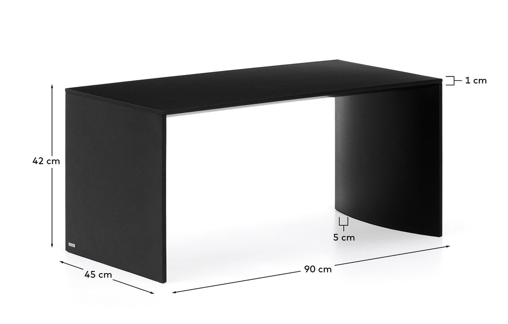 Litto black, lacquered MDF coffee table, 90 x 45 cm