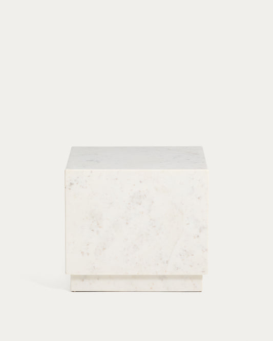 Sorein side table in white marble 40 x 40 cm