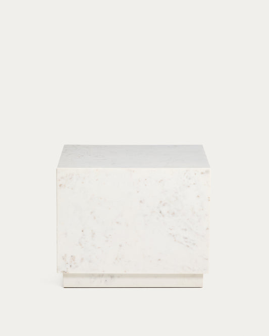 Sorein side table in white marble 50 x 50 cm