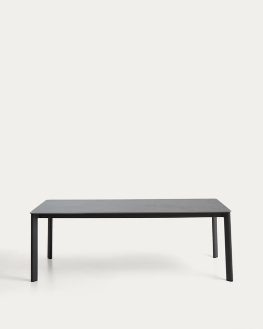 Anafi table in sintered stone and graphite aluminium 220 x 100 cm
