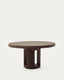 Artis extendable round table in solid wood and oak veneer with a walnut finish, FSC 100%, 150 (200) x 80 cm