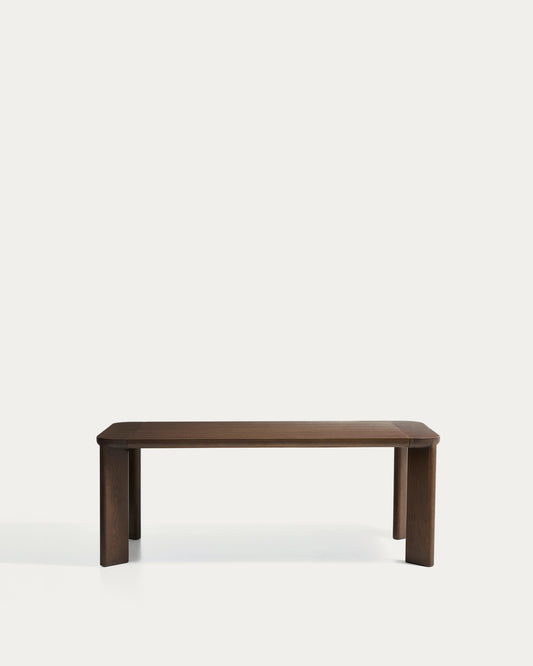 Jondal extendable table in solid oak wood and oak veneer with walnut finish FSC 100% 200 (286) x 100cm