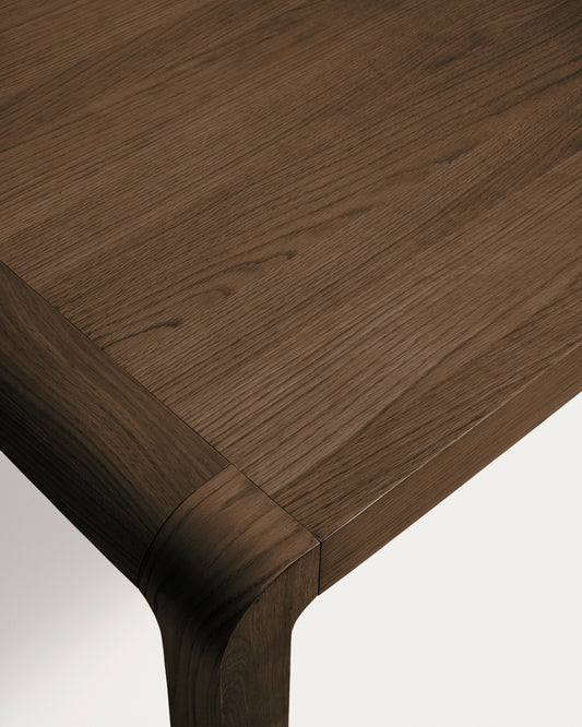Erisia extendable table in solid oak wood with a dark walnut tone finish 200 (280) x 100 cm FSC 100%