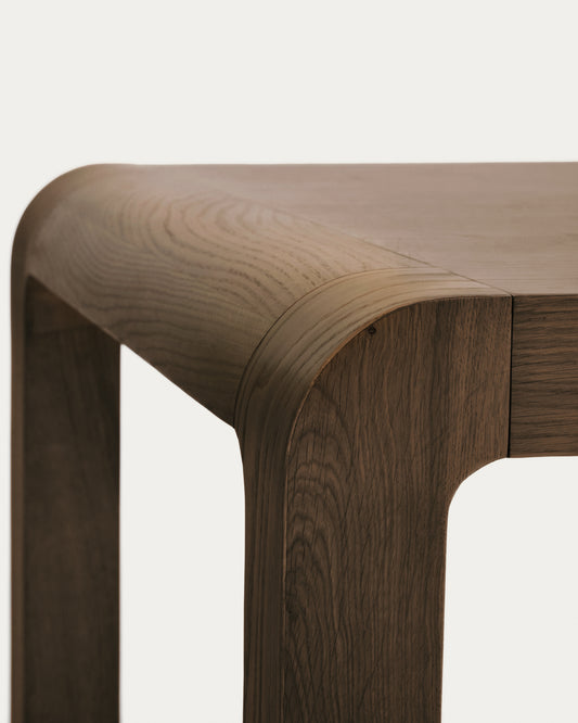 Erisia extendable table in solid oak wood with a dark walnut tone finish 200 (280) x 100 cm FSC 100%