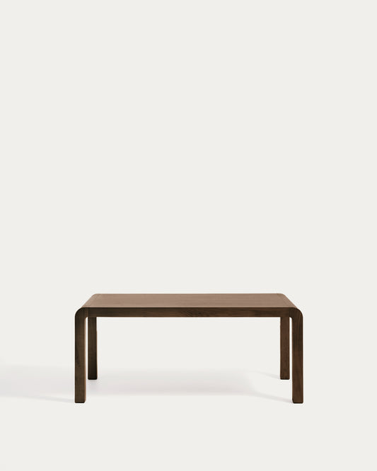 Erisia extendable table in solid oak wood with a dark walnut tone finish 200 (280) x 100 cm FSC 100%