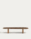 Pirita coffee table in brown marble with solid oak wood legs with a natural-coloured finish 147 x 65cm FSC 100%