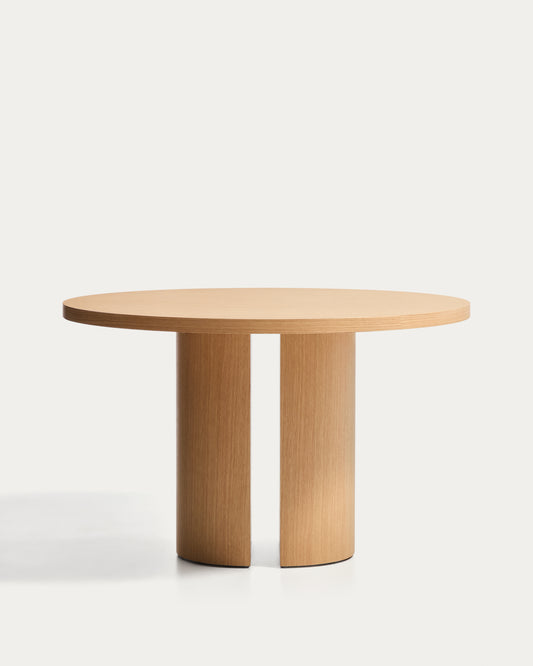 Nealy round table with an oak veneer in a natural finish, Ø 120 cm
