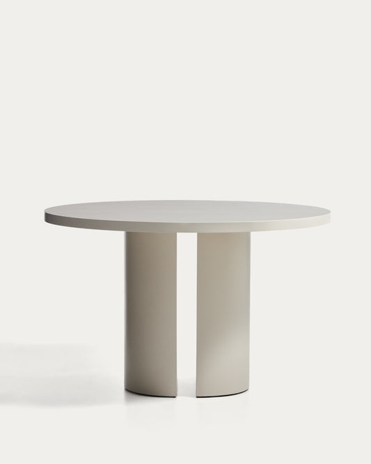 Nealy round table in lacquered MDF in an ecru finish, Ø 120 cm