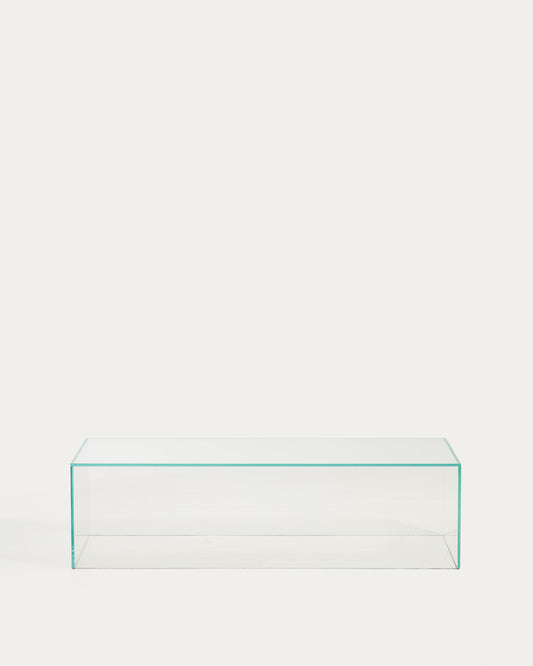 Orlia coffee table in clear tempered glass 110 x 50cm