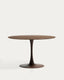 Round Vedira table in glass and brown steel Ø120 cm