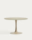 Round Vedira table in glass and taupe steel Ø120 cm