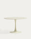 Round Vedira table in ecru ceramic and beige steel Ø120 cm