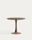 Round Vedira table in glass and brown steel Ø90 cm