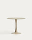 Round Vedira table in glass and taupe steel Ø90 cm