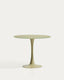 Round Vedira table in glass and green steel Ø90 cm