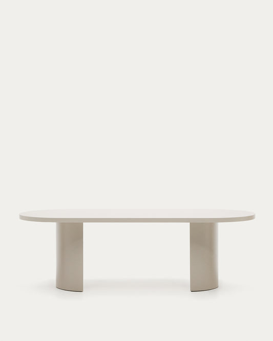Nealy table in a lacquered MDF in an ecru finish, 240 x 100 cm