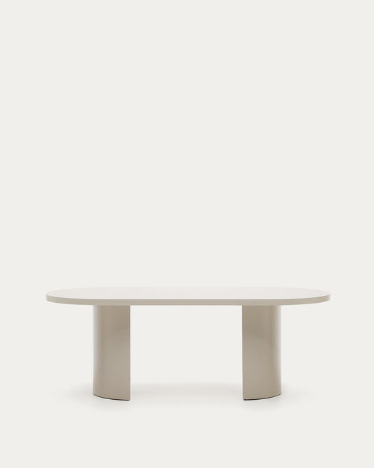 Nealy table in a lacquered MDF in an ecru finish, 200 x 100 cm