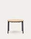 Montuiri round extendable table in oak veneer and with steel legs in a black finish, Ø90(170) cm