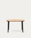 Montuiri extendable table in oak veneer and with steel legs in a black finish,  Ø120(200) x 90 cm