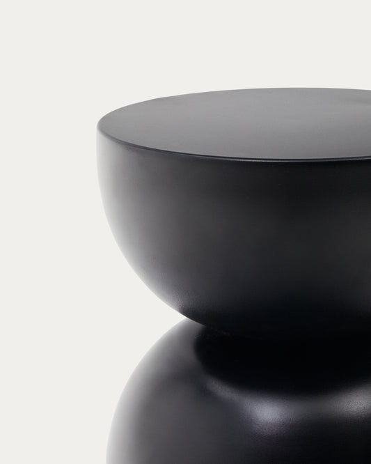 Rachell metal side table with glossy black painted finish Ø 30 cm