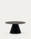 Wilshire tempered glass and metal coffee table with a black finish, Ø 80 cm