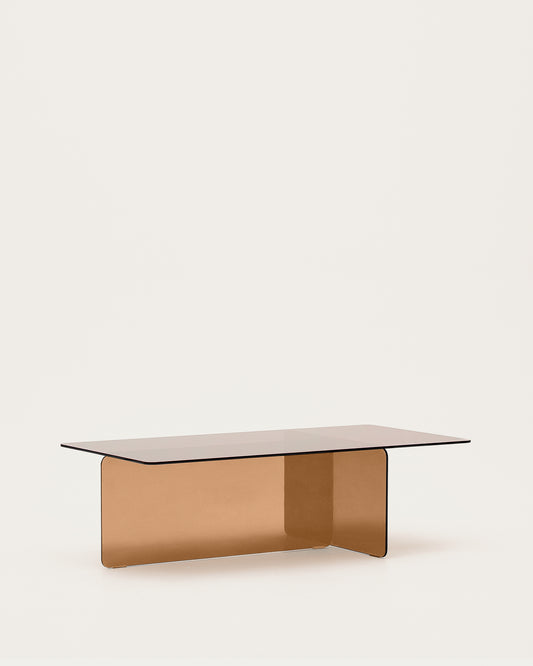 Zaren brown, tempered-glass coffee table, 120 x 60 cm