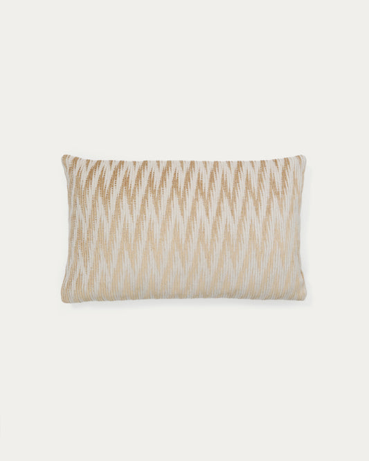 Sigato beige and ecru viscose and cotton, 50 x 30 cm