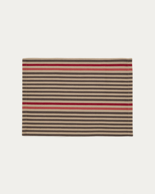 Odisa set of 2 cotton table mats with multi-colour stripes