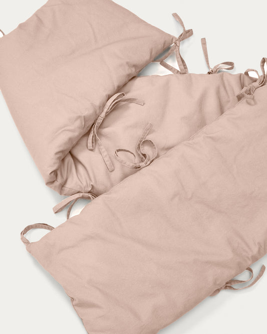 Laily pink cot protector made of 100% organic cotton, 180 x 30 cm
