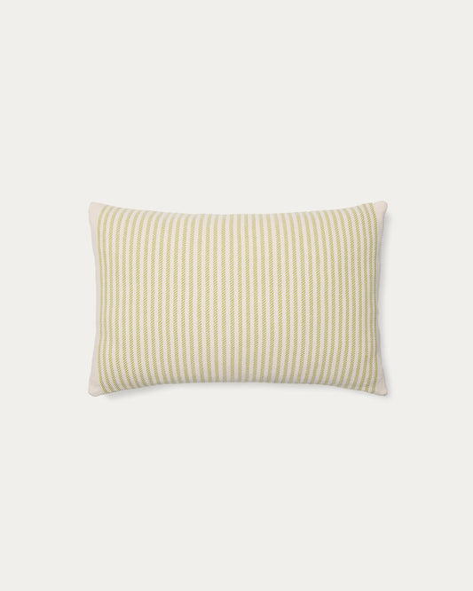 Lioris green striped cotton cushion cover 60 x 40cm