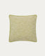 Brisella green jacquard cushion cover with contrasting trim 45 x 45cm