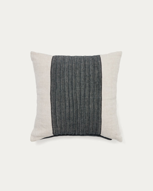 Zoren green pleated 100% linen cushion cover 50 x 50cm