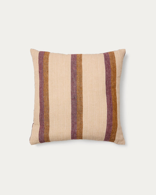 Arven multicoloured striped 100% linen cushion cover 45 x 45cm