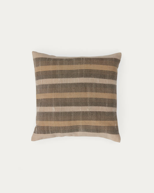 Awen multicoloured woven stripe cotton cushion cover 45 x 45cm