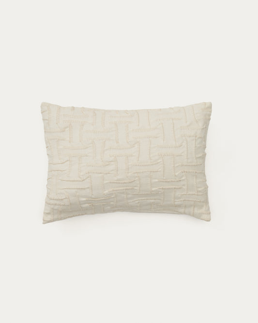 Lir beige embroidered cotton cushion cover 30 x 50cm